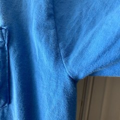 High Cotton MENS SS Cotton Blue T Shirt Front Pocket SZ Medium FLAW
