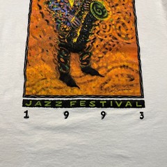 Vintage 1993 Chicago Jazz Music Festival Art Shirt Medium 19×28 Saxophone