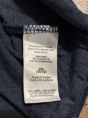 FIVE. (5) t shirt blanks size 2XL – blue cotton polyester rayon blend