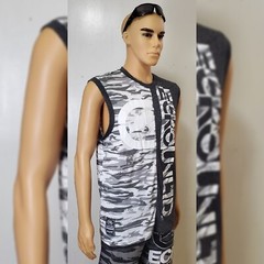 ECKO UNLTD TANK TOP MEN’S REGULAR FIT SLEEVELESS CREW NECK SIZE L BLACK MARLED