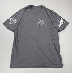 Warrior 12 Men’s 2XL Gray Cotton Graphic Print Crew Neck Short Sleeve Tee