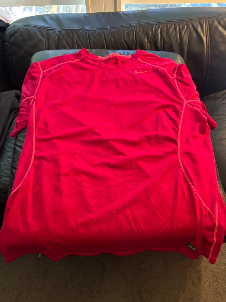 Nike Pro COmbat dri fit t shirt 2xl maroon MInt condition athletic work out gear
