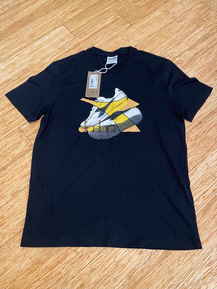 Diadora T-SHIRT SS ARCHIVE Black Size S/M *New
