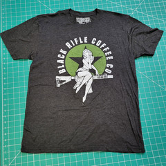Men’s Graphic T-Shirt – Black Rifle Coffee Company Bomber Pin-Up Shirt Large