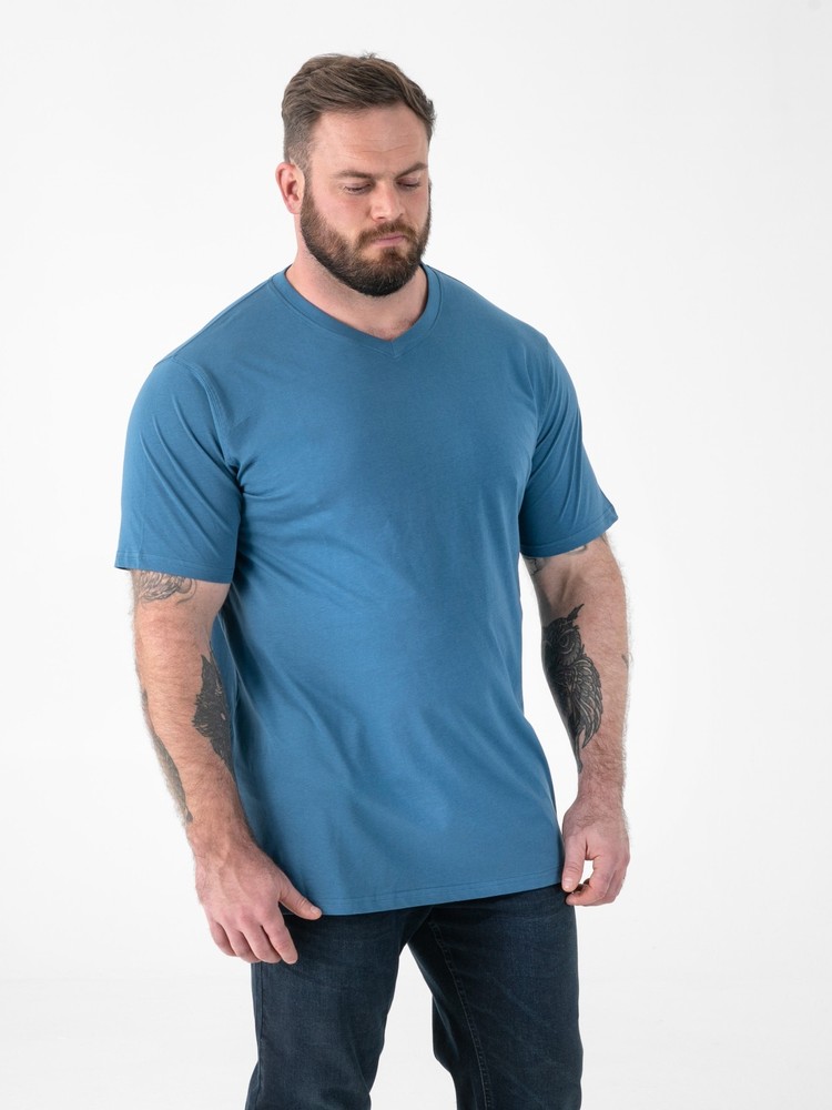 D555 Duke Big Mens Plain Cotton V Neck T-Shirt1 2XL-5XL 6XL 7XL 8XL 9 Colours