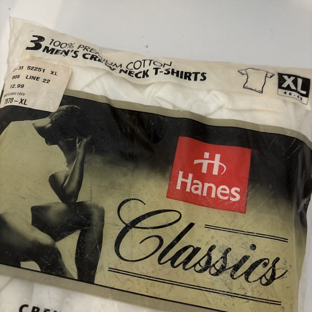 Vintage 1998 Hanes Men’s Comfort Size XL Pack of 3 Crew Neck T Shirts White
