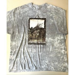 Liquid Blue Led Zeppelin IV Man With Sticks Tie Dye T-Shirt Mens 2XL Gray Rock