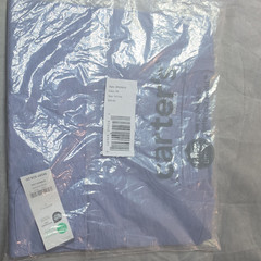 Carter’s Unisex Adults M Blue Cotton Knit Crew Neck Short Sleeve Logo Tee