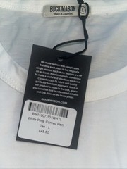 NWT Buck Mason Pima Curved Hem Mens Size Large White Short Sleeve Pima Cotton