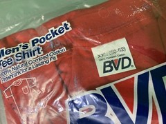 BVD Combed Cotton Pocket T-Shirt XXL 50-52 Red NOS Vintage 1980’s Blank Plain