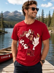 Ann Arbor Canada Moose Lumberjack Funny Graphic T Shirt Beer Hockey XL Red Tee