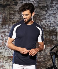 AWDis Men’s Contrast Cool T-Shirt Polyester Sports Gym Football Running Active T