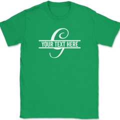 Letter G Monogram Your Text Here Custom T-Shirt Personalize Family Tee