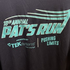 Pat’s Run 18th Annual, 42 Pat Tillman T-shirt Mens Navy as shown 2xl.