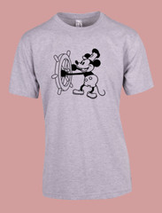 MEN WOMENS TEE TSHIRT UNISEX STAEMBOAT MOUSE OLD CARTOON MICKEY BALCK WHITE GIFT