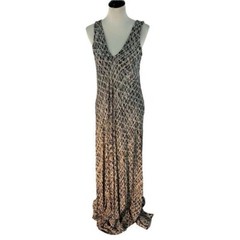 Geometric Lines Maxi Dress Sleeveless Cabo San Lucas Size Medium Soft Rayon