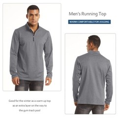 Mens Athletic Shirts Long Sleeve 1/4 Zip Lightweight Fleece Golf Active Pullover