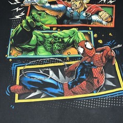 Vintage 20s Mad Engine Marvel Thor Hulk Spider-Man Captain A T-shirt Size Large