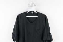 Vintage 90s Hanes Mens Size XL Distressed Blank Pocket T-Shirt Black Cotton