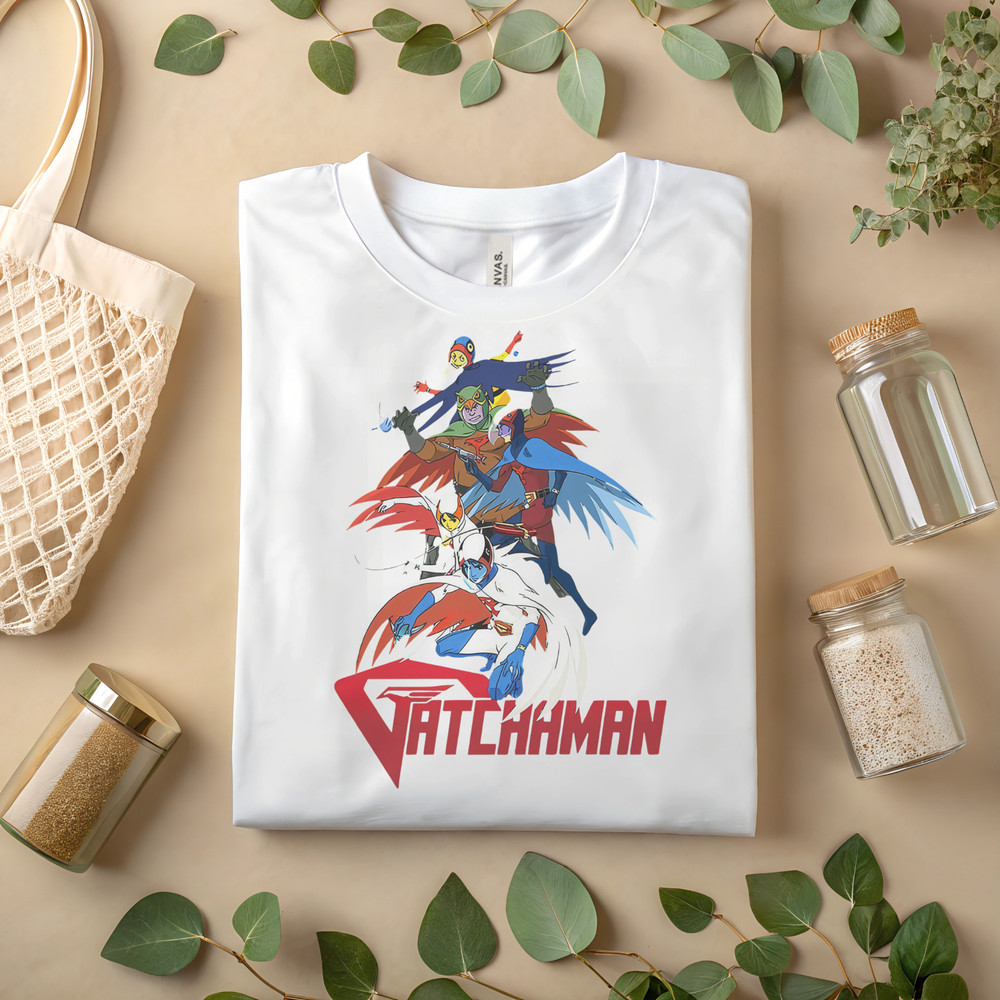Gatchaman Anime Hero Team T-Shirt – Retro Superhero Squad Graphic Tee A182