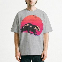Badger Sunset Retro Wildlife Animal Nature Vintage Grunge t-shirt Outdoor Tee