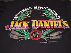 Vintage Jack Daniels 1989 Hooded Graphic T-shirt Mens LG Short Sleeve USA Made