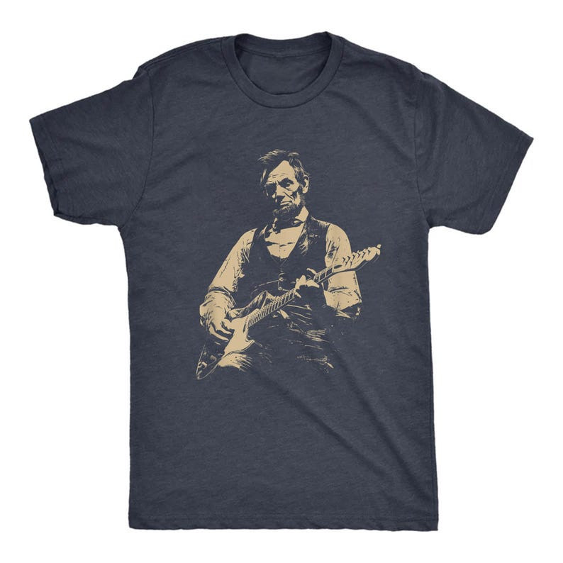 Abraham Lincoln Guitar T-Shirt, Retro Political Humor Tee