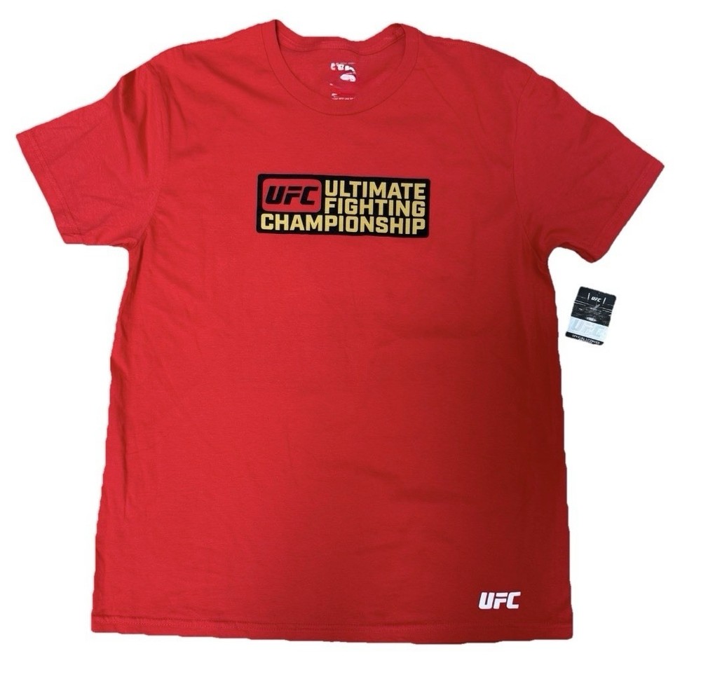 NWT UFC T-Shirt Mens 2XL Red Double Sided Graphic Tee 100% Cotton Tee