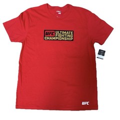 NWT UFC T-Shirt Mens 2XL Red Double Sided Graphic Tee 100% Cotton Tee