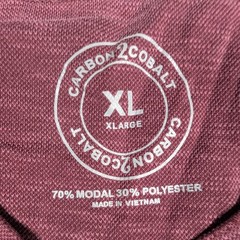 Carbon 2 Cobalt V-Neck Shirt Mens XL Burgundy Slub Knit Long Sleeve 144552