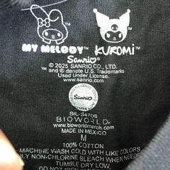 My Melody Kuromi Bioworld Shirt Mens Medium Black Sanrio Graphic Tee Tagless