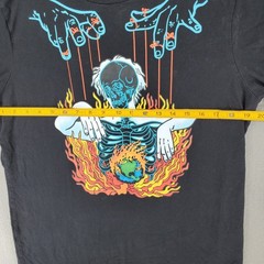 Cult of Individuality Graphic T-Shirt Mens M Black Puppet Skeleton Earth Fire