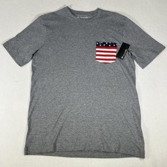 NWT Travis Mathew Mens Medium Gray Party On USA Pocket Golf Short Sleeve T Shirt