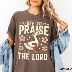 Cottagecore Christian Shirt Praise The Lord Duck Tee Faith Aesthetic Gift