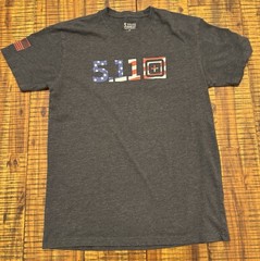 5.11 Tactical Men’s T-Shirt Size M Gray American Flag Patriotic Graphic Tee