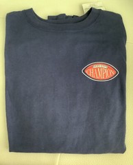 CHAMPION CLASSIC TEE (peach) AND CLASSIC LONG SLEEVE (blue) MEDIUM SET NEW *sale