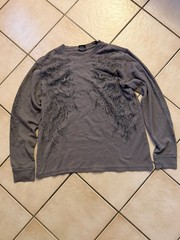 ECKO Men’s L/XL Gray Long Sleeve Crew Neck Graphic Print Knit T-Shirt