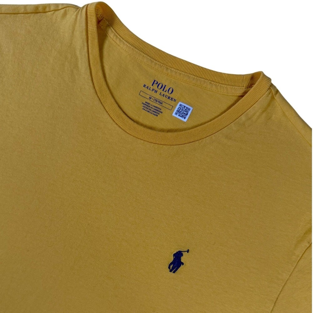 Polo Ralph Lauren Short Sleeve Crewneck Tee Cotton Mustard Yellow Mens Size M