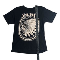 Elwood Denim Skull Headdress Graphic Tee Black Streetwear Skate Shirt Mens M