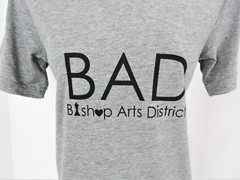 XS BAD Bishop Arts District Canvas ZooMos V Neck Gray T Shirt Dallas Unisex