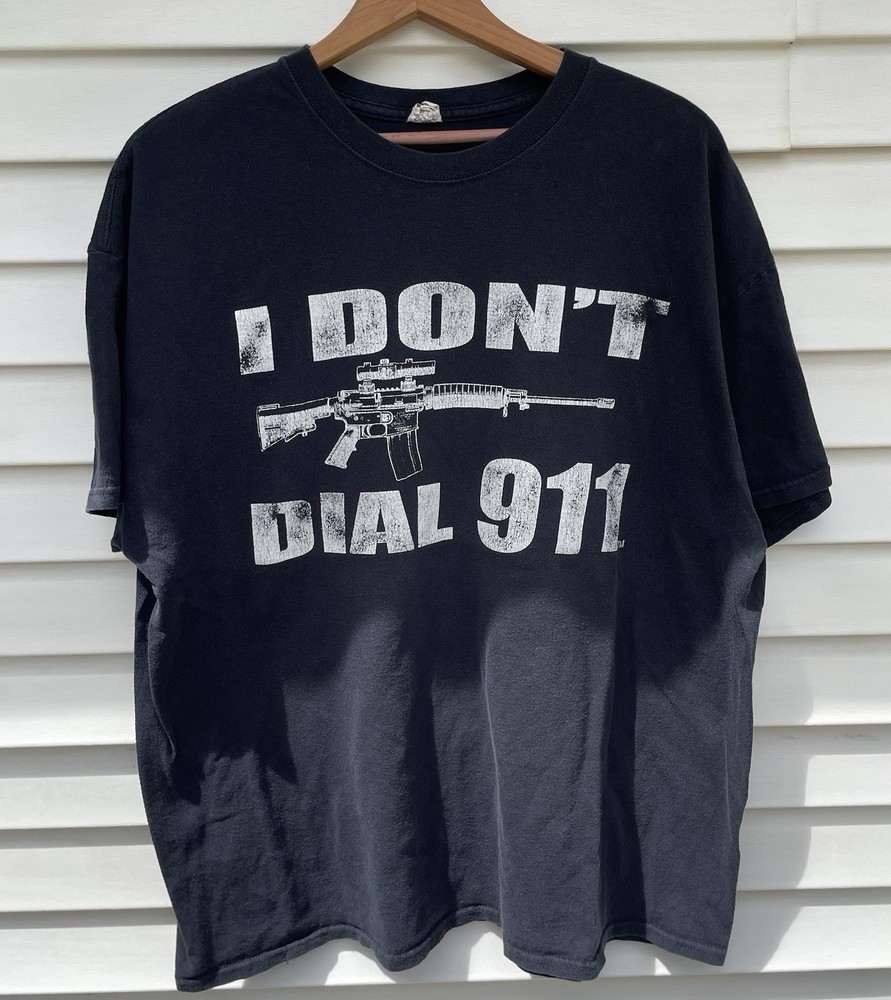 Vinatge Rare I Don’t Dial 911 Official TM Blue Anvil Tag Mens T-Shirt Size XL