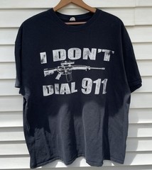 Vinatge Rare I Don’t Dial 911 Official TM Blue Anvil Tag Mens T-Shirt Size XL