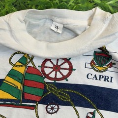 Isle of Capri Destination Tee Shirt Nautical Sailboats 100% Cotton Adult XL