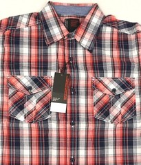 Men’s Plaid Short Sleeve Shirt Button Up 2Pockets Adult M,L,XL,2XL MSRP $42 NWT
