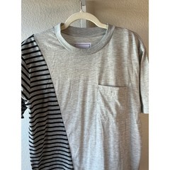 BLANKNYC Mens Asymmetric Diagonal Split Colorblock Striped Pocket Tee M NWT