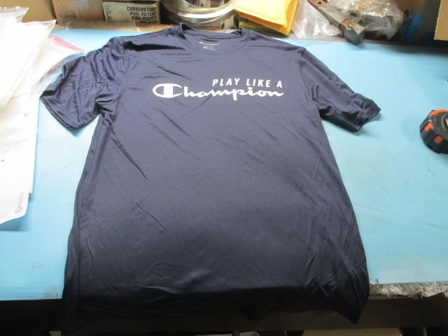 Navy Blue Champion Double Dry Short Sleeve T-Shirt- Small