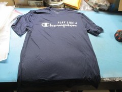 Navy Blue Champion Double Dry Short Sleeve T-Shirt- Small