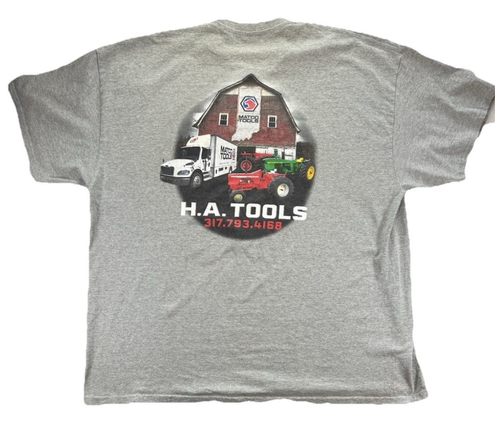Matco Tools T-Shirt Men’s 2XL Gray Trucker Workwear Grunge Farm Utility Y2K