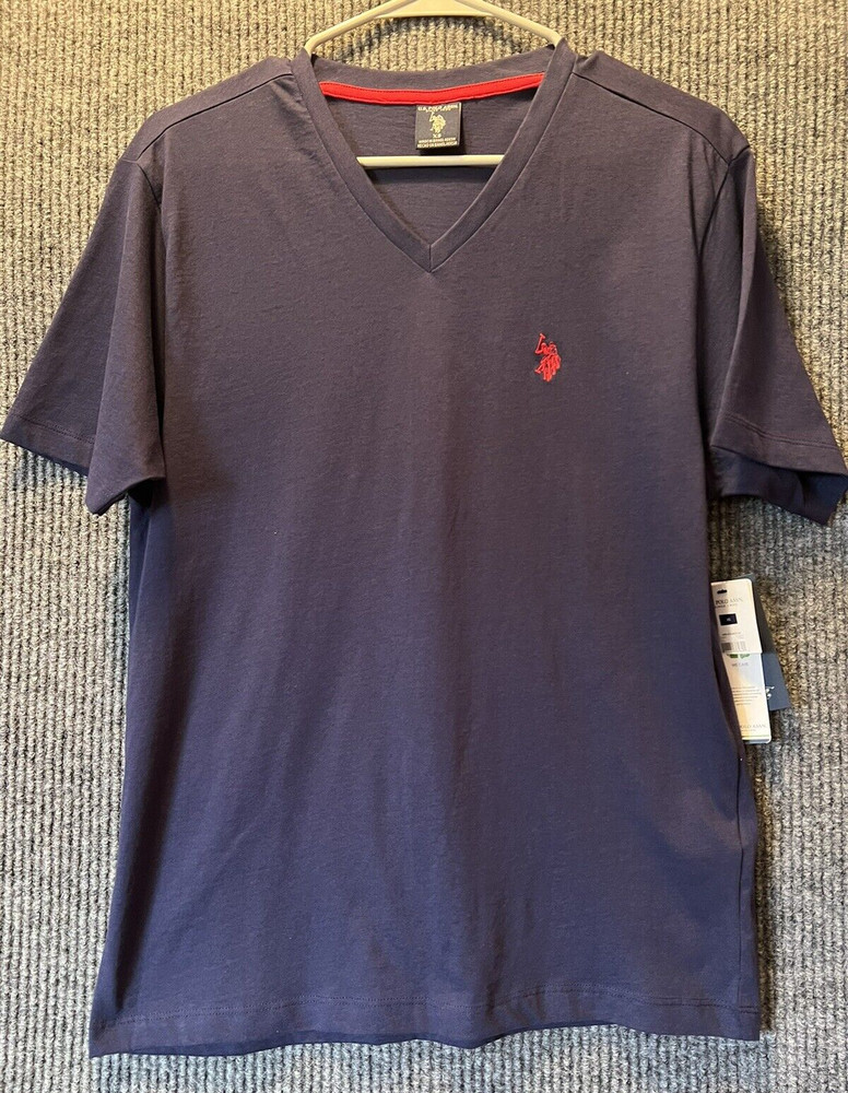 U.S. Polo T-Shirt Mens XS Navy Blue V-Neck NWT Polo Pony Light Weight