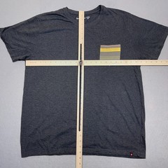 Airwalk Pocket Tee Men XL Regular Fit Charcoal Grey Striped Chest Pocket Skater